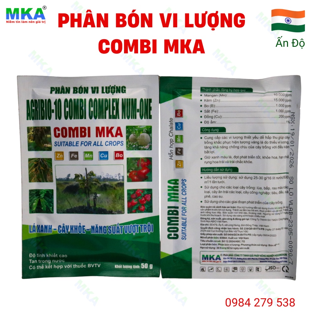 thành phần phân bón lá vi lượng combi MKA